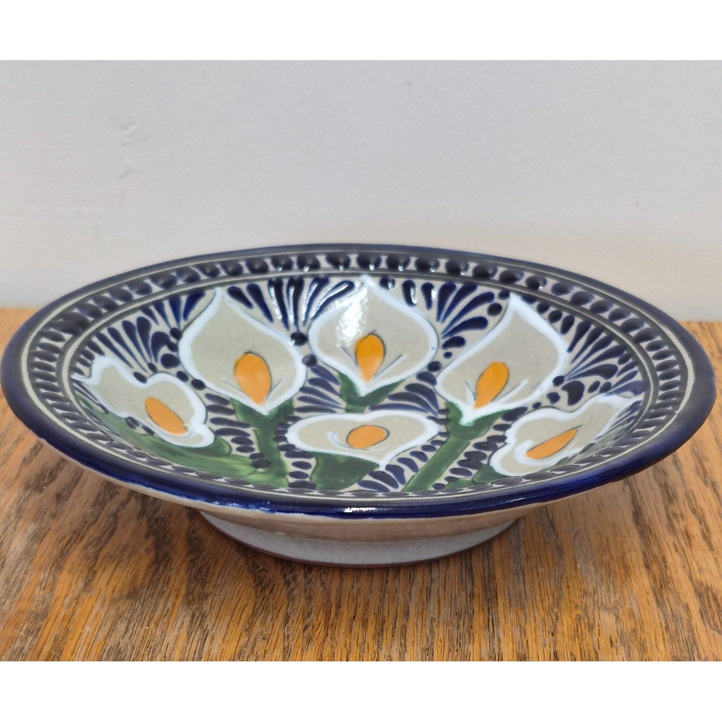 Talavera Pottery Floral Bowl 8"