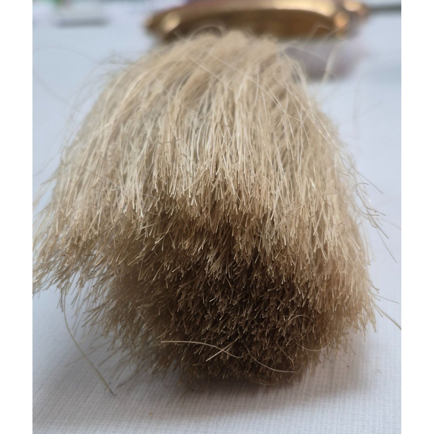 Antique Horsehair Barber Duster Neck Brush Shaving No 3 Wood Handle Grooming