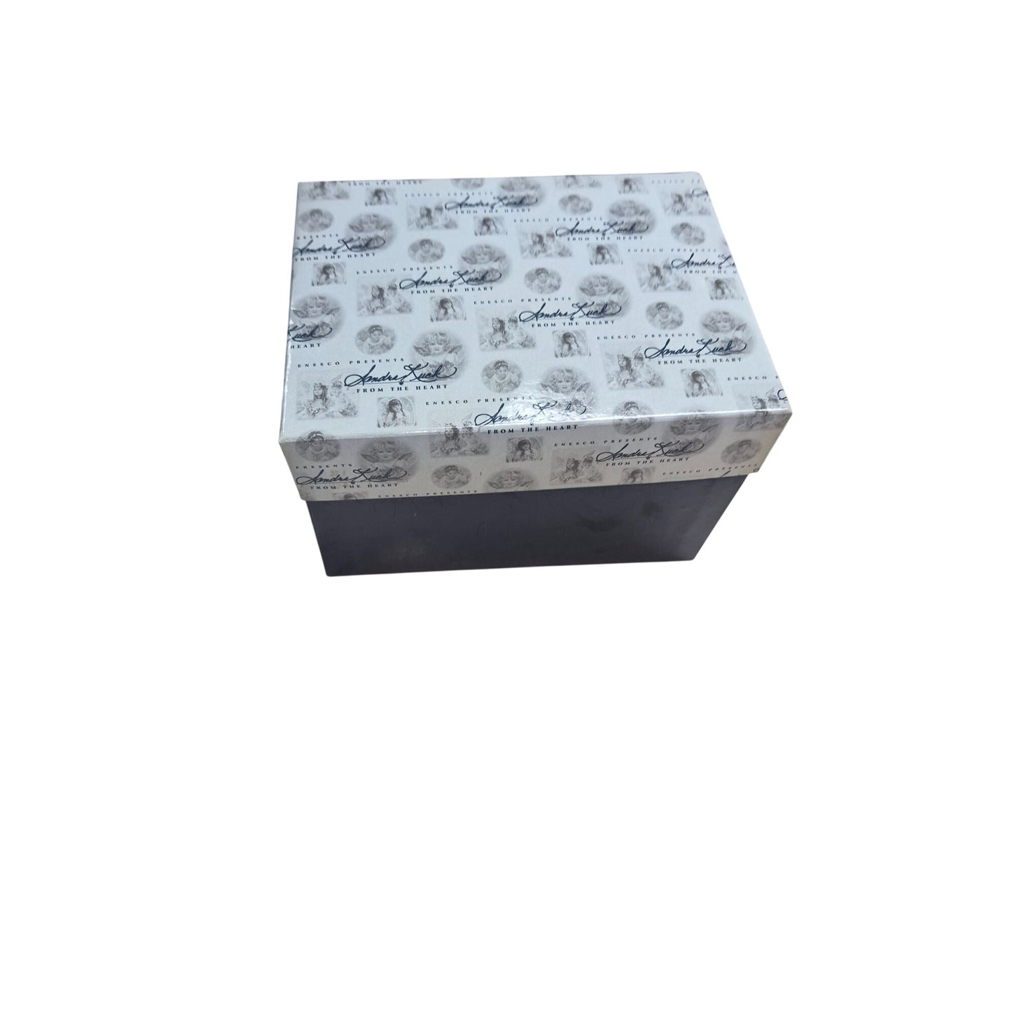 Enesco S. Kuck 2000 Angel Figurine With Silver Wings & Fruit Basket