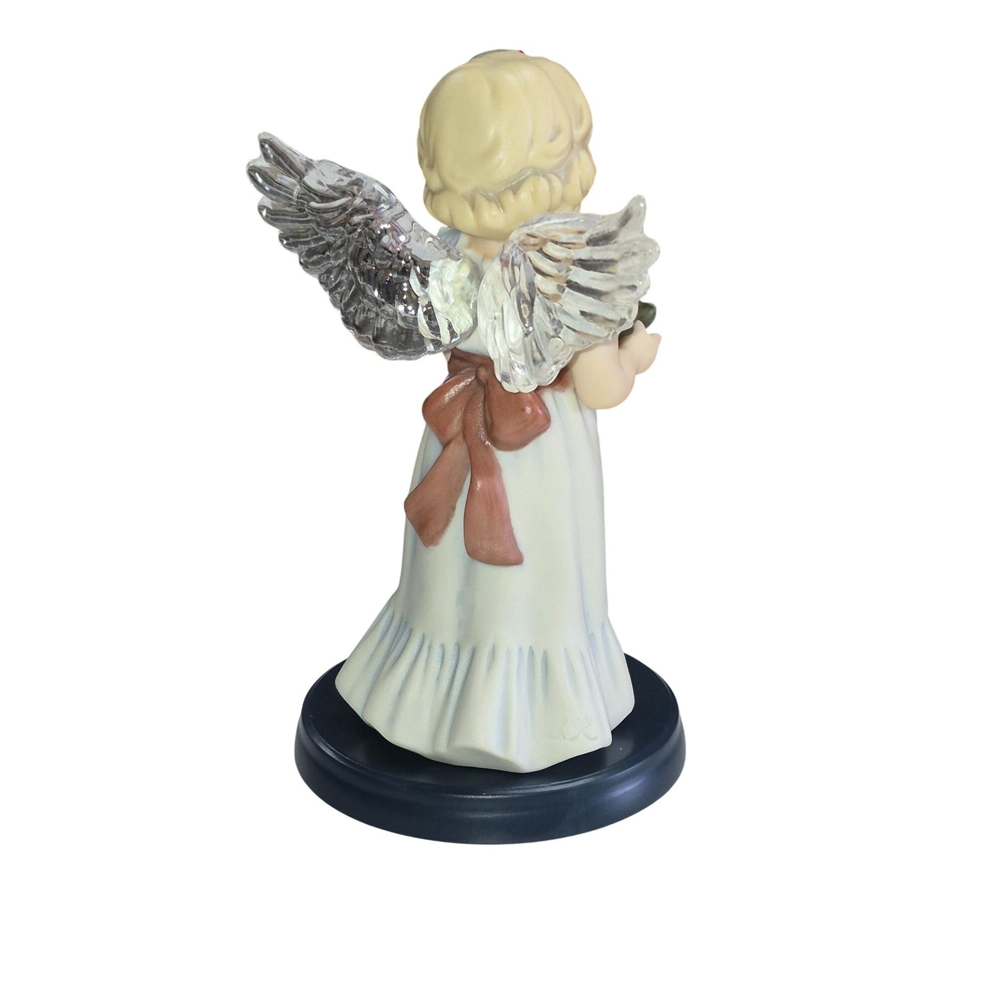 Enesco S. Kuck 2000 Angel Figurine With Silver Wings & Fruit Basket