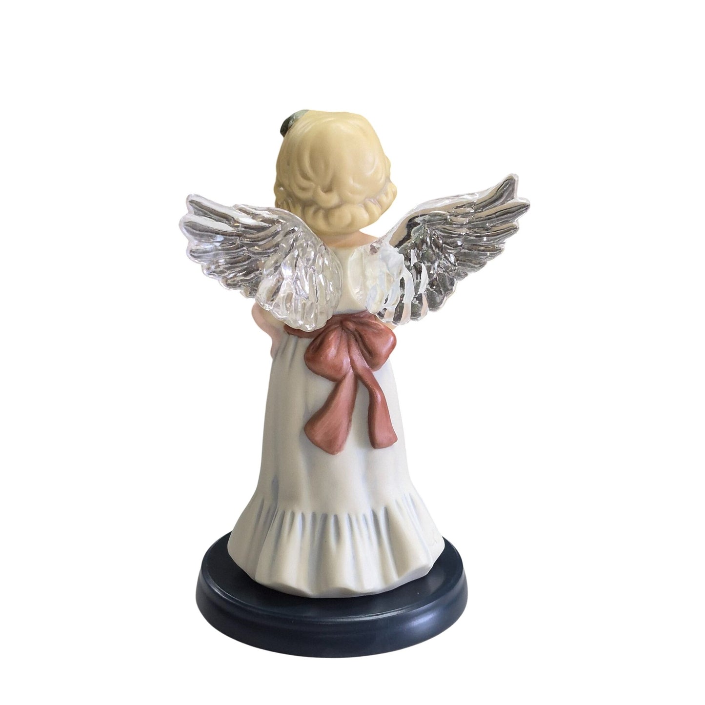 Enesco S. Kuck 2000 Angel Figurine With Silver Wings & Fruit Basket