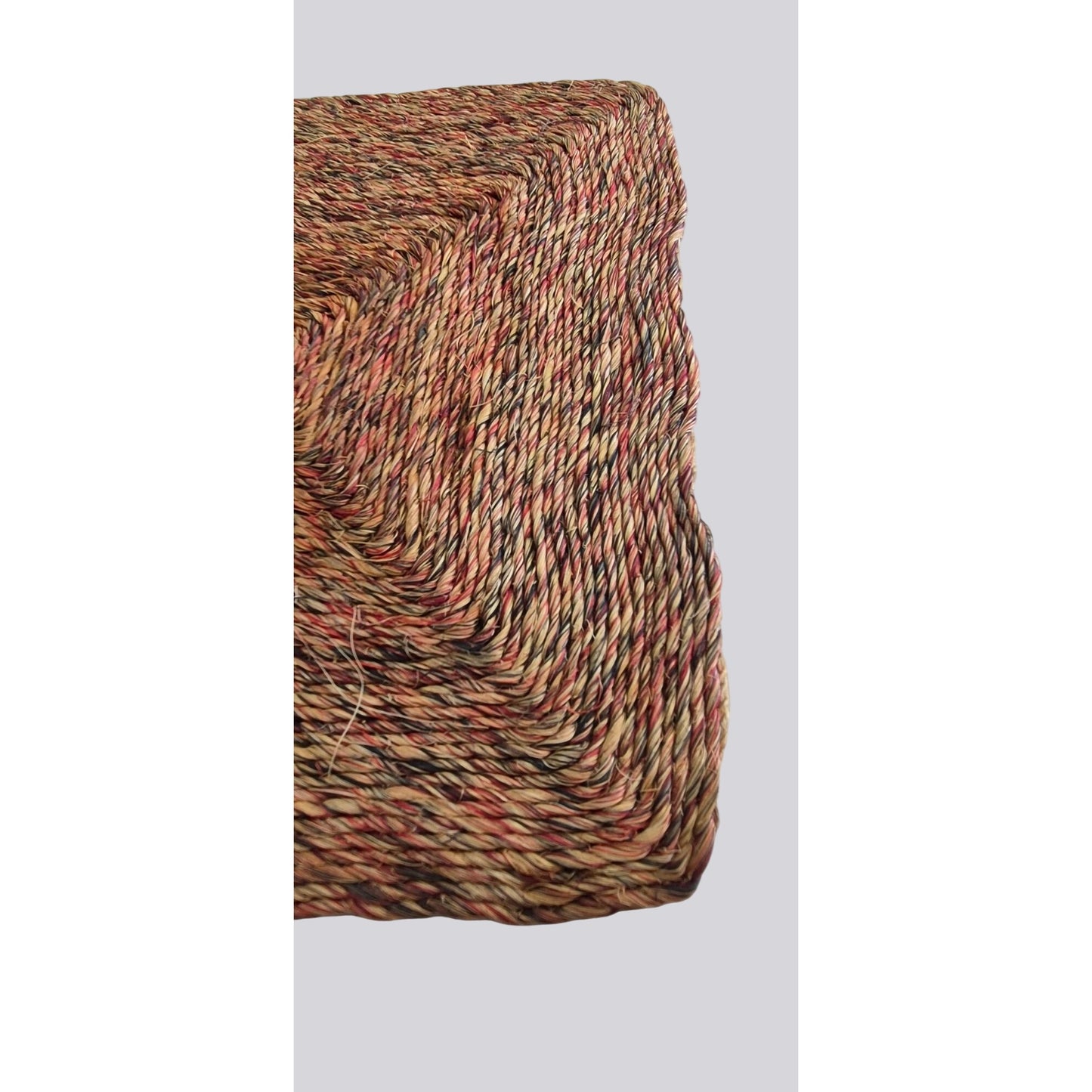 Square Handwoven Natural Seagrass Woven Trivet 12"x12" Multicolor