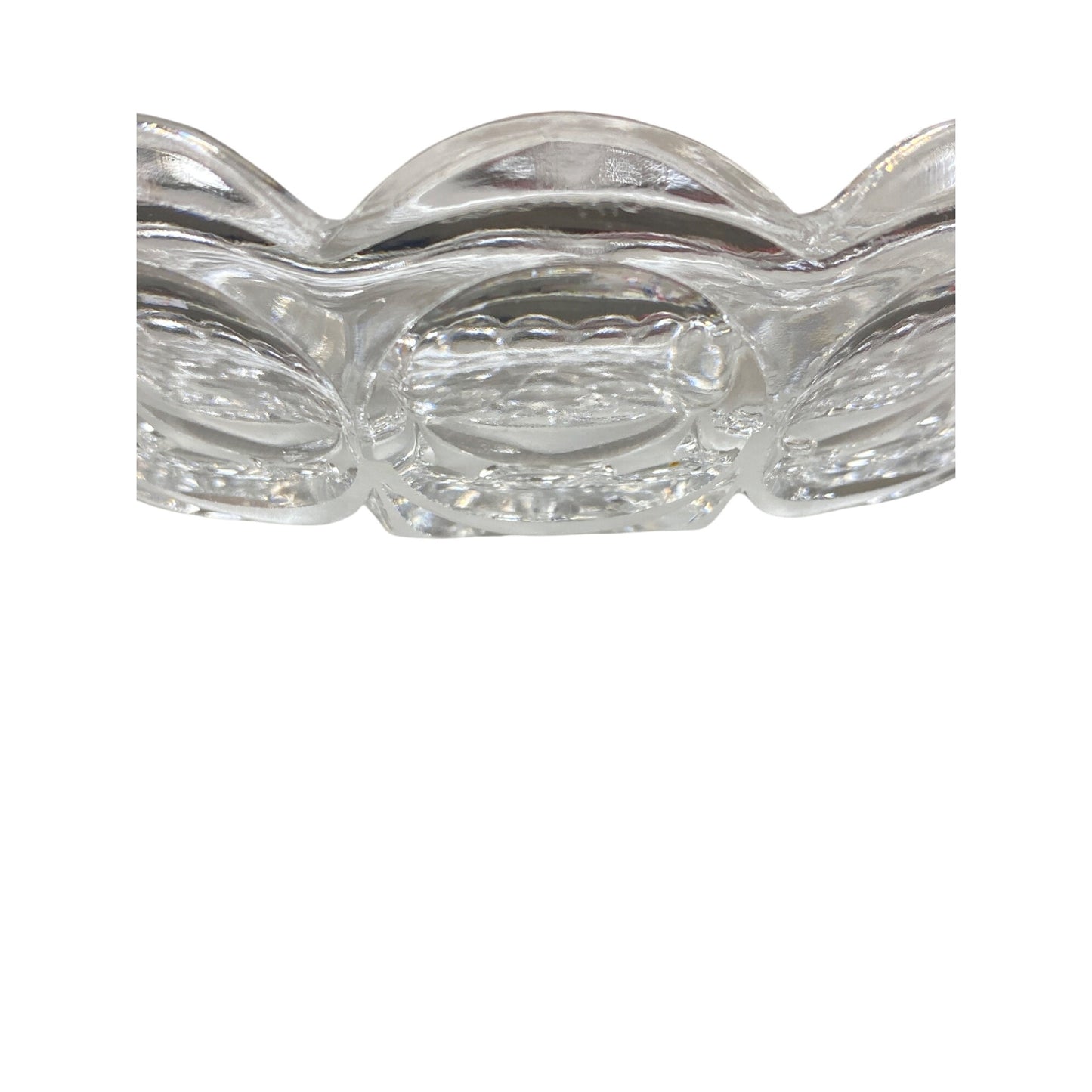 Pair Of Vintage Crystal Cut Glass Round Dishes