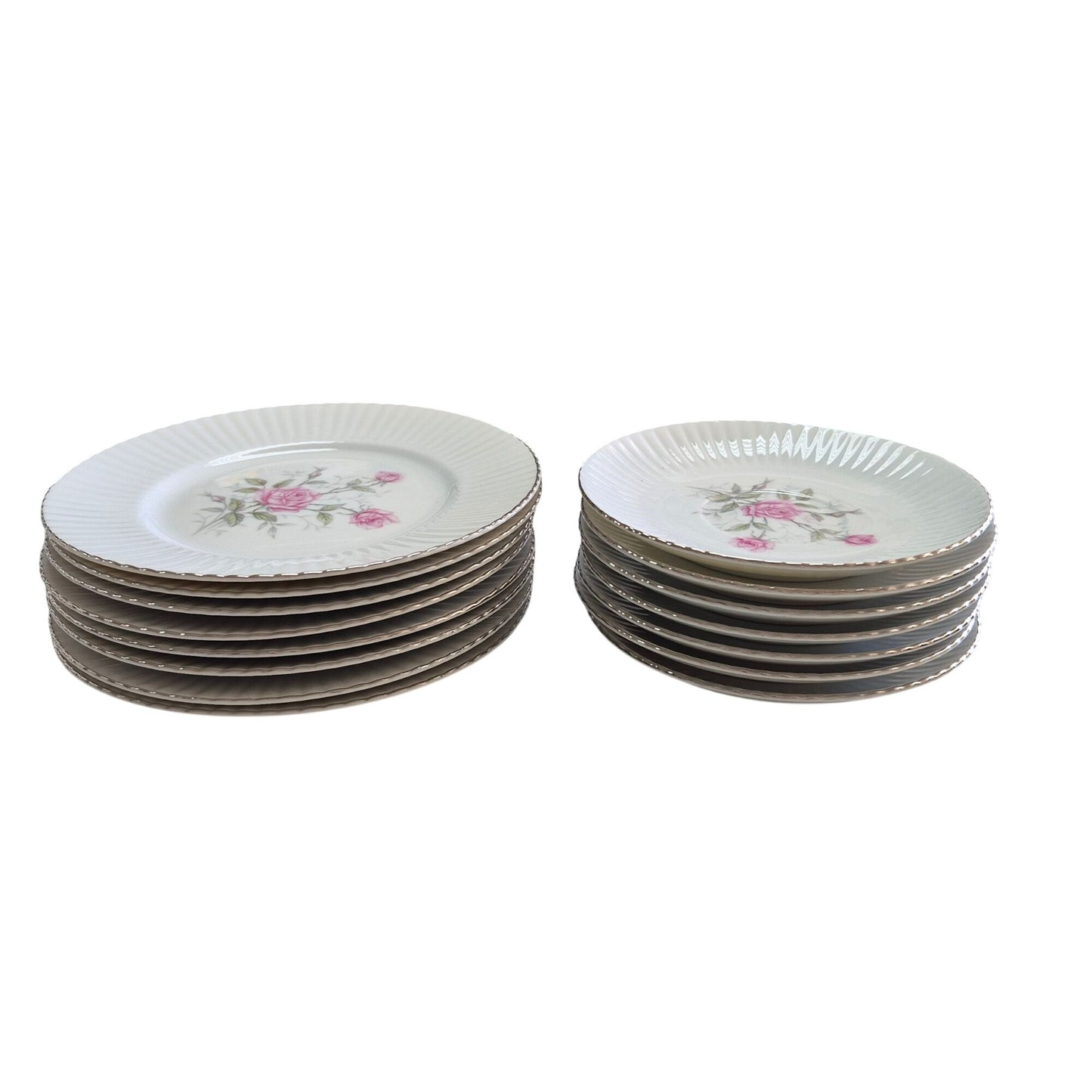 Norcrest Lyric Rose Salad Bread Butter Plates