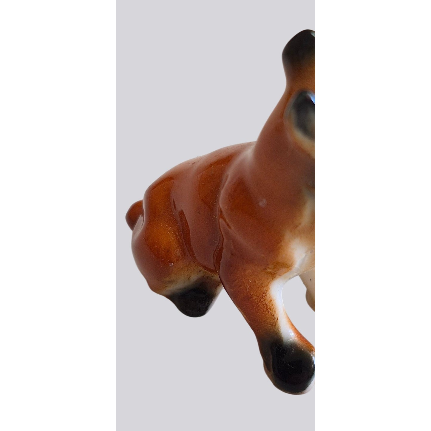 Vintage Hand-Painted Ceramic Boxer Dog