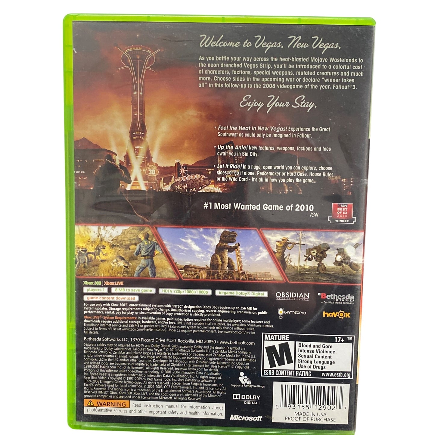 Xbox 360 Fallout: New Vegas Video Game