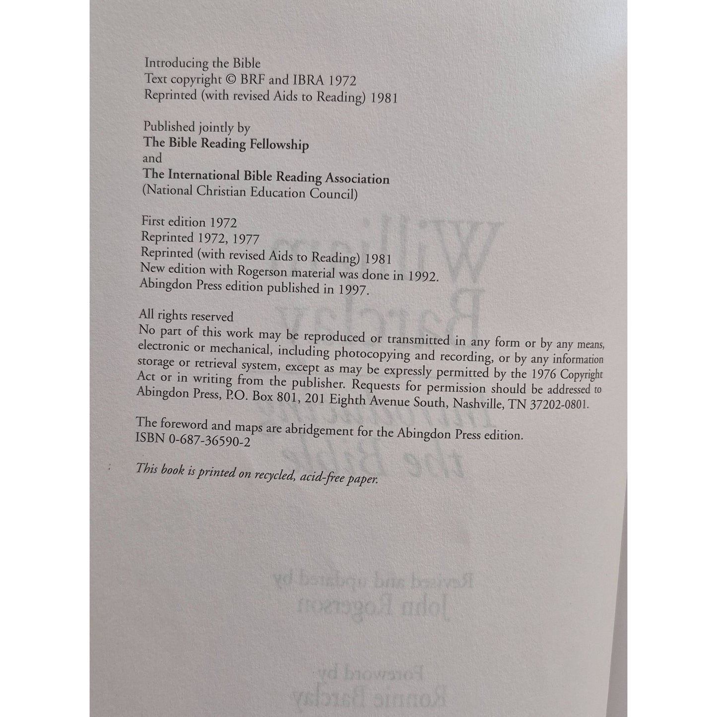 William Barclay 25th Anniversary Edition Introducing The Bible Paperback