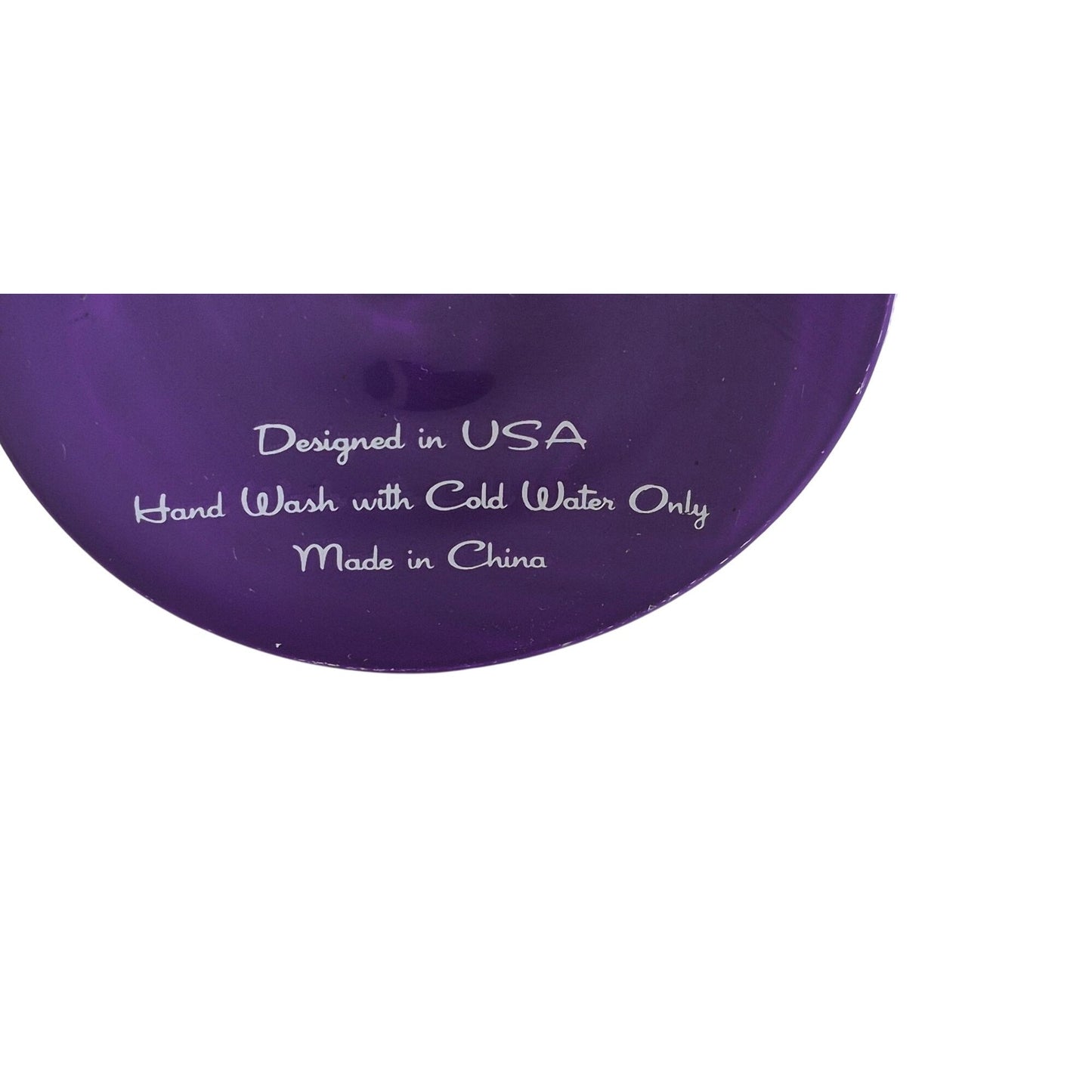 Giant Wine Glass 58 oz "Wine-O-Meter" Purple & Gold Polka Dots Holds Two Bottles of Wine