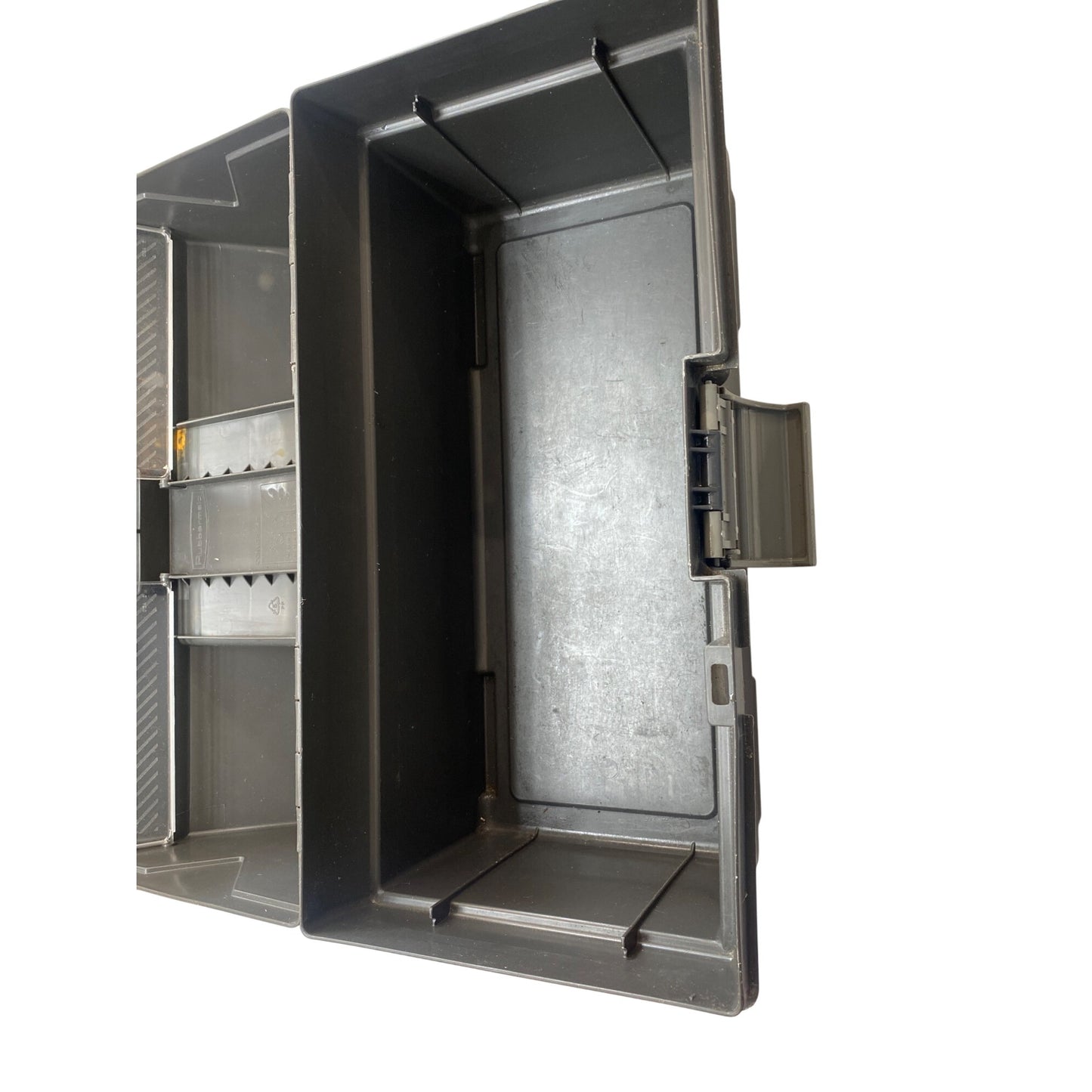 Rubbermaid Black & Red Plastic Toolbox With Removable Tray & Secure Latch