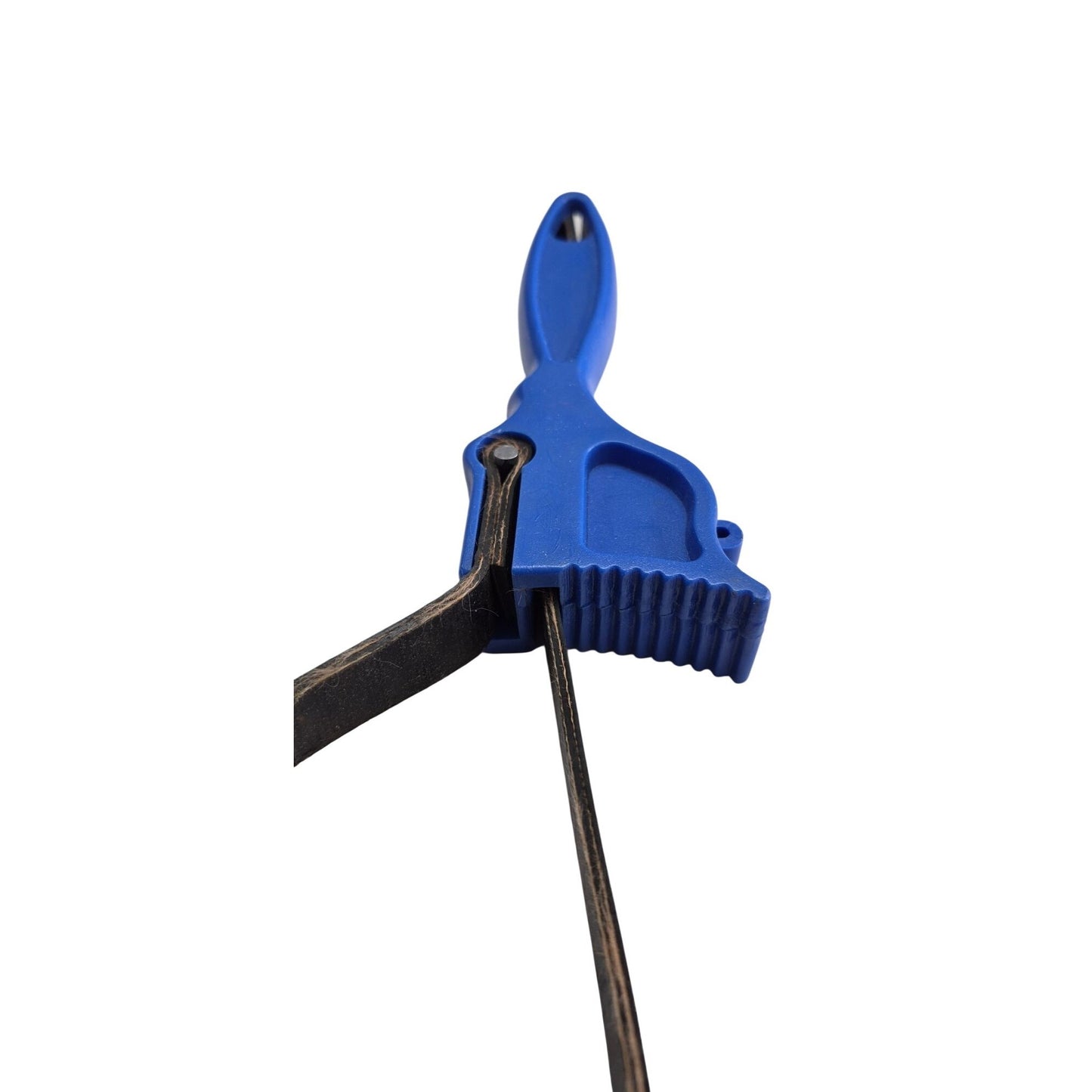 Adjustable Oil Filter Wrench Blue Plastic Handle Rubber Strap Grip