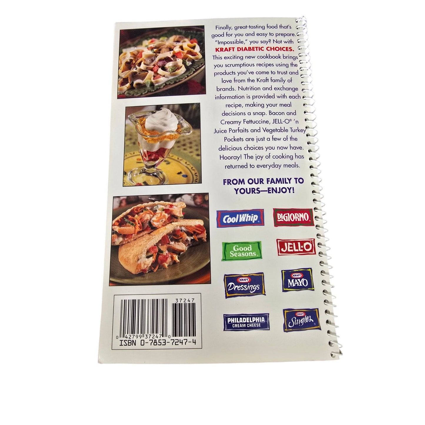 Diabetic Choices Cookbook By Kraft - 2000 Edition - Spiral Bound - Healthy Recipes For Balanced Meals