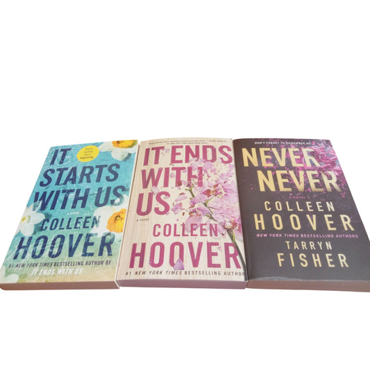"Colleen Hoover Bestseller Paperback Bundle: It Starts with Us It Ends with Us Never Never"