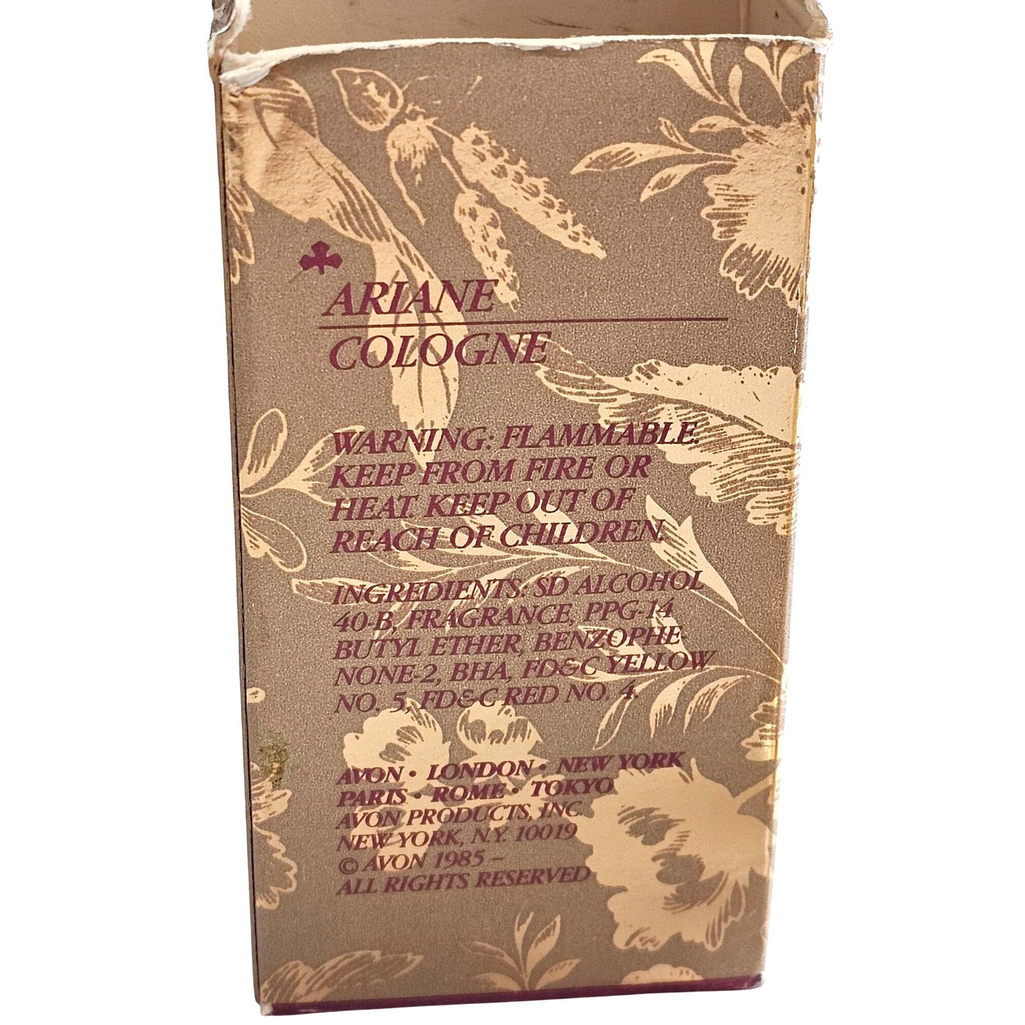 Avon Chateau Holiday Collection Ariane Cologne 5 Fl. Oz Vintage Glass Bottle