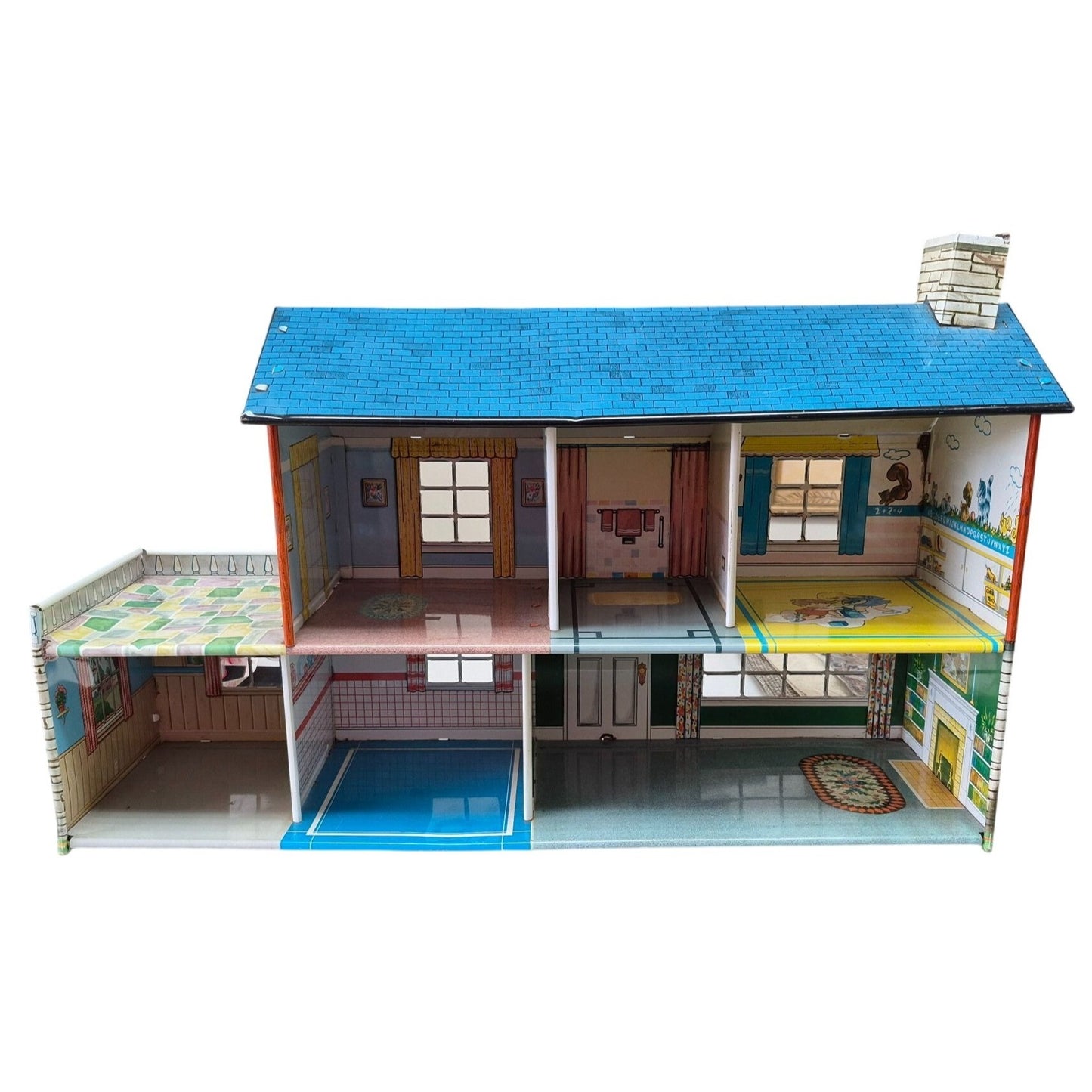 Vintage 1950s Marx Litho Tin Dollhouse