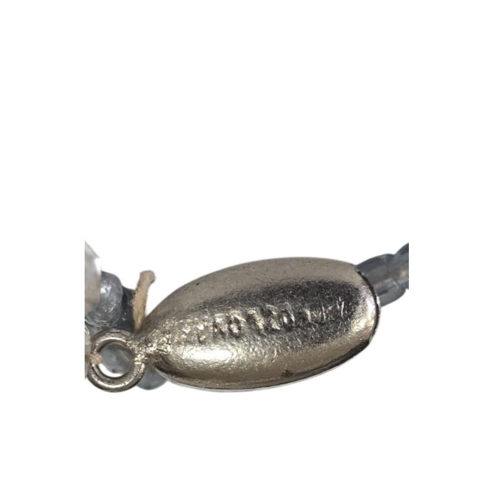 Vintage Beaded Floral Necklace Gray & Amber Seed Beads