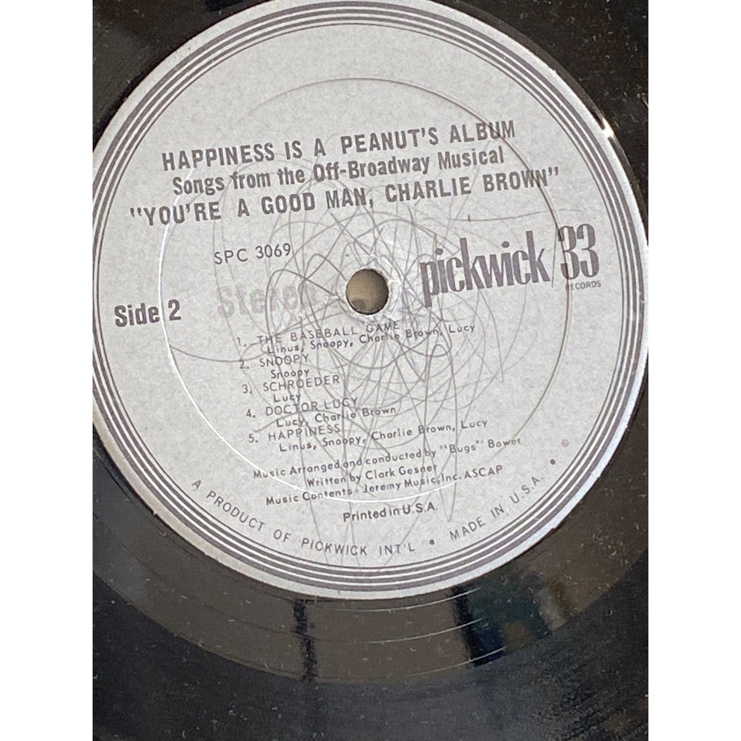 Youre A Good Man Charlie Brown LP Vinyl Record Album Pickwick 33 Stereo SPC 3069 Based On Peanuts Comic Strip