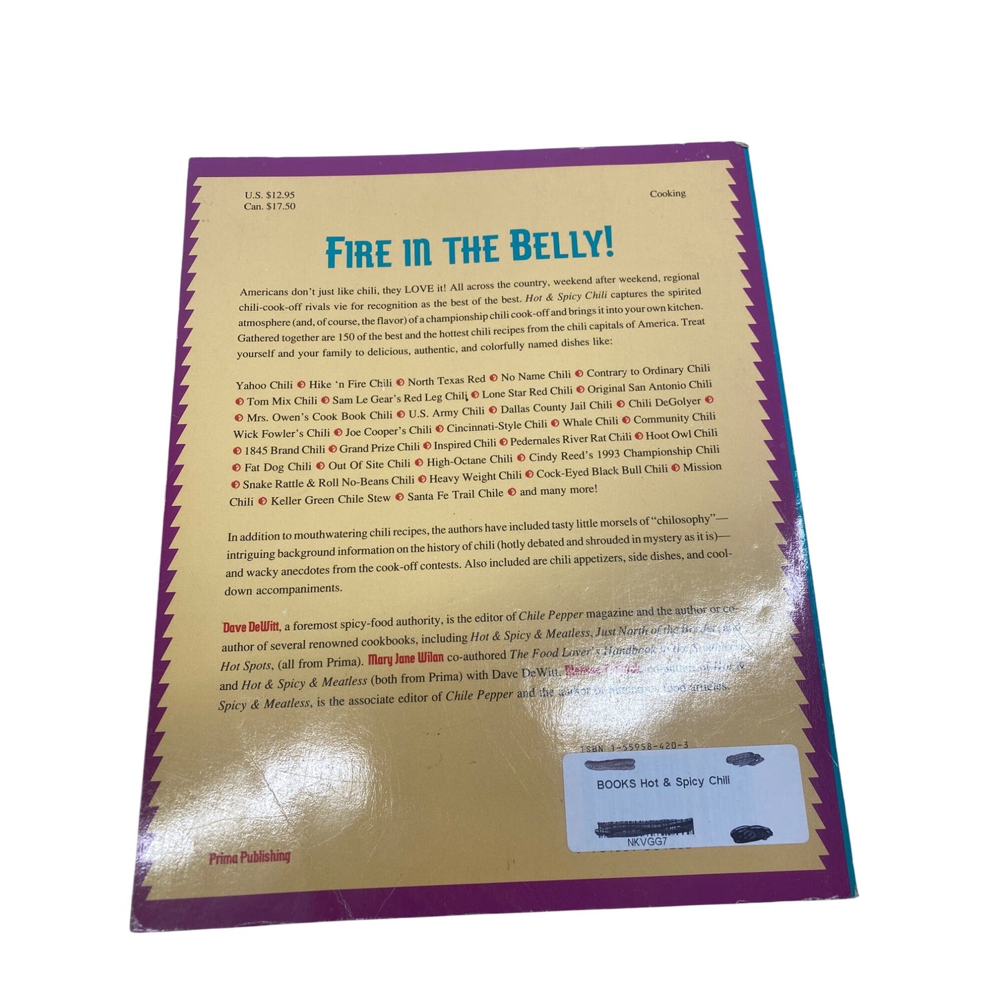 "Hot & Spicy Chili" Cookbook By Chile Pepper Magazine