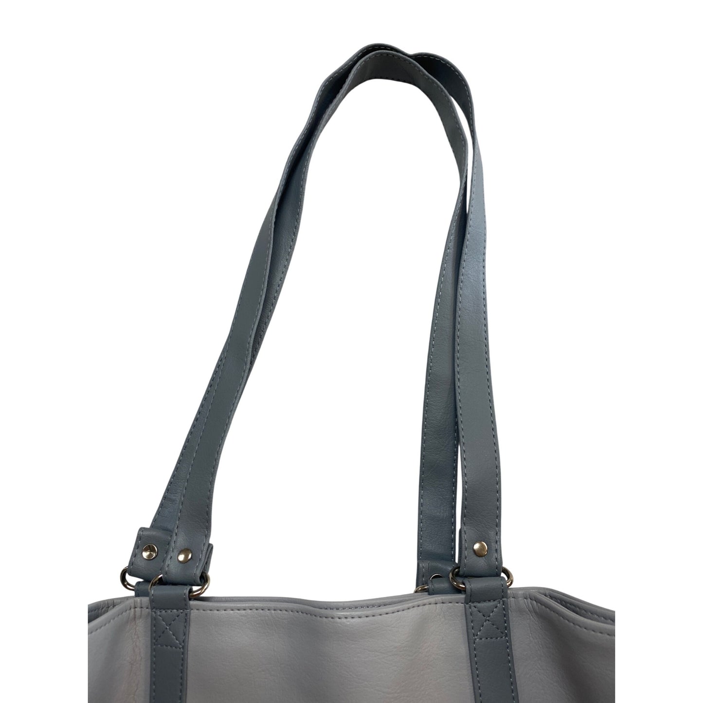 Avon Light Gray Faux Leather Tote Bag With Multiple Compartments & Double Straps - Spacious & Stylish For Everyday Use