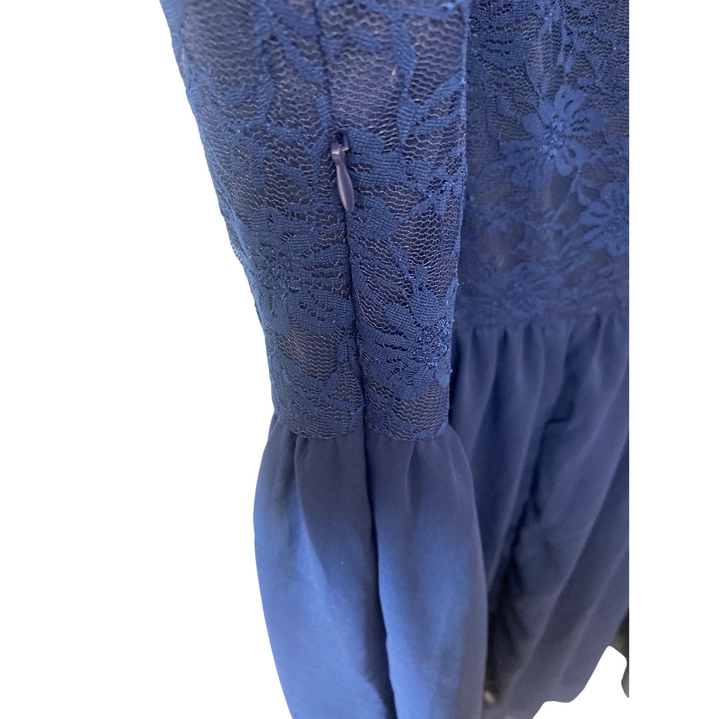 Shein Curve 4XL Blue Lace Overlay Short Sleeve Dress