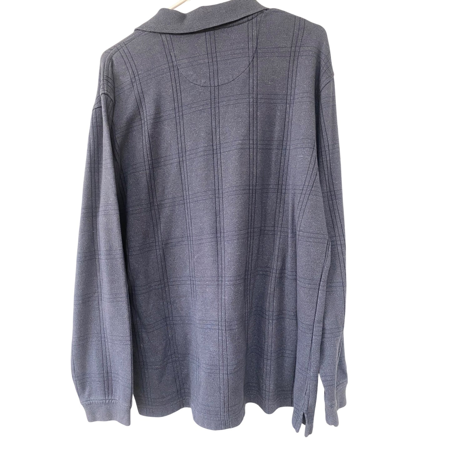 Arrow Classic-Fit Long Sleeve Polo Shirt Size L/G Navy Blue