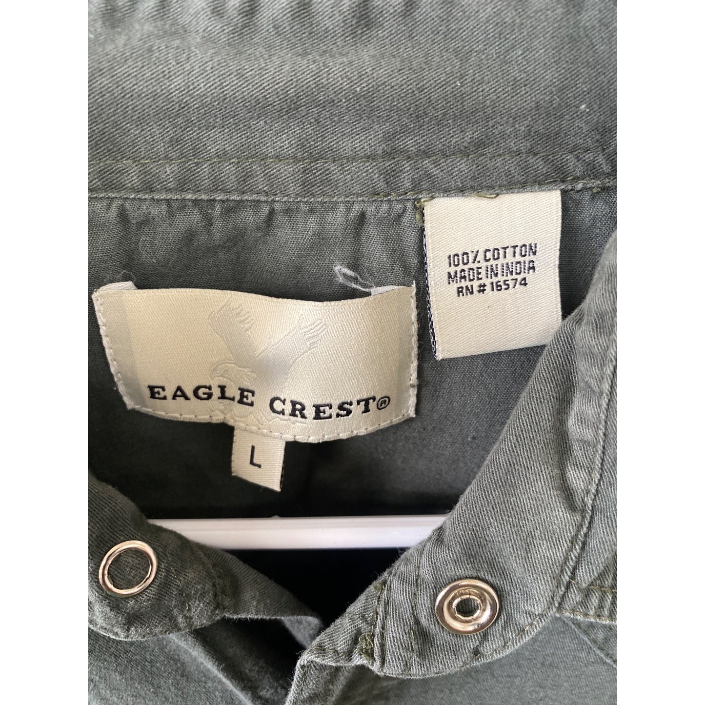 Eagle Crest Mens Green Button-Up