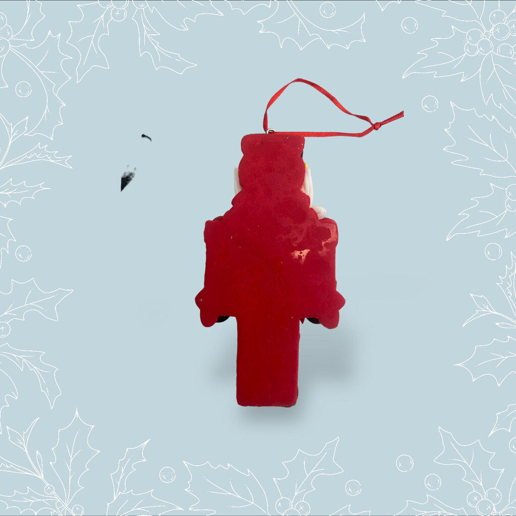 Polymer Clay Nutcracker Christmas Tree Ornament 4"