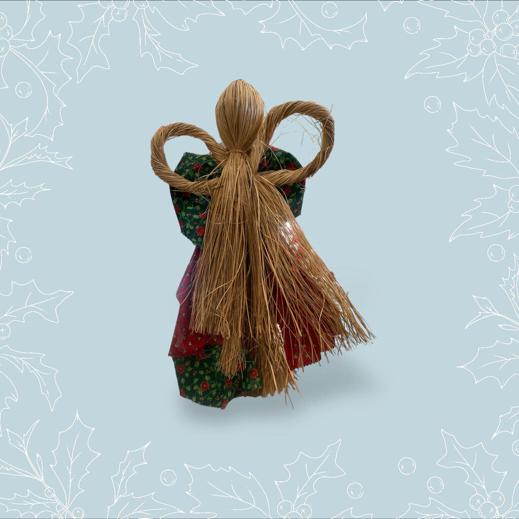 Straw Formed Angel Freestanding Doll Figure 19"