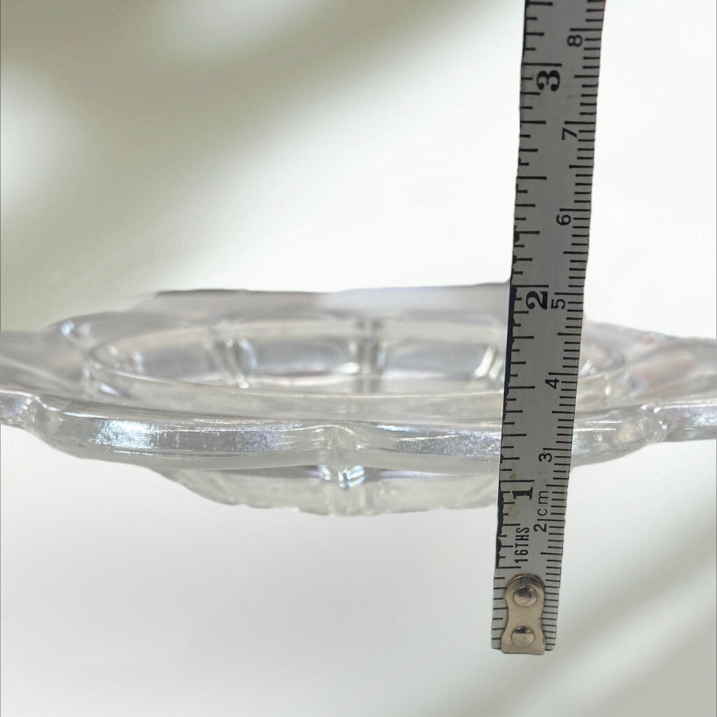 Vintage Clear Pressed Glass Covered Butter, Cheese, Candy Dish