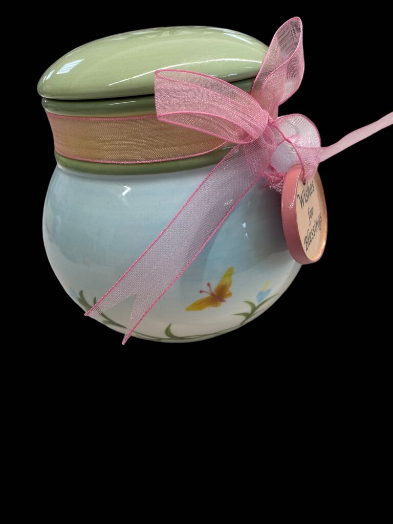 Porcelain Ceramic Wish Jar Wishing for Blessings GANZ