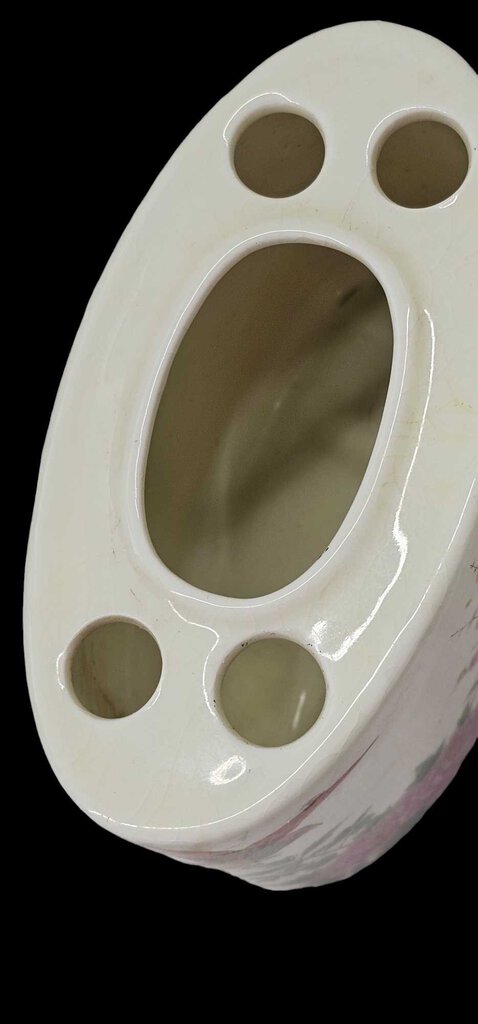 Vintage Birds & Rose’ Porcelain Toothbrush & Paste Holder