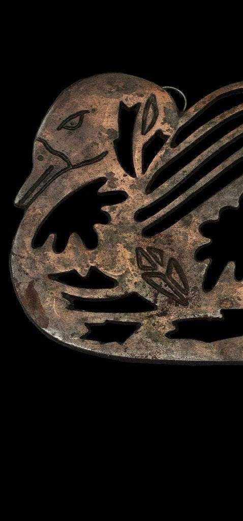 VINTAGE CAST METAL MALLARD DUCK TRIVET