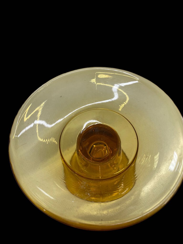 Vintage Amber Candle Stick Holder
