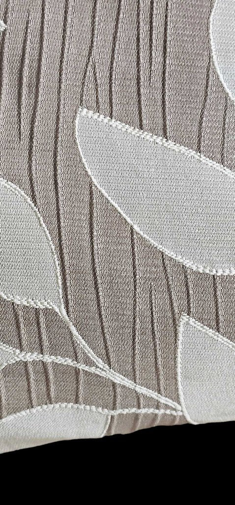 Set of Two (2) Grommet Window Curtain Panels Leaf Taupe Beige 52" x 84"