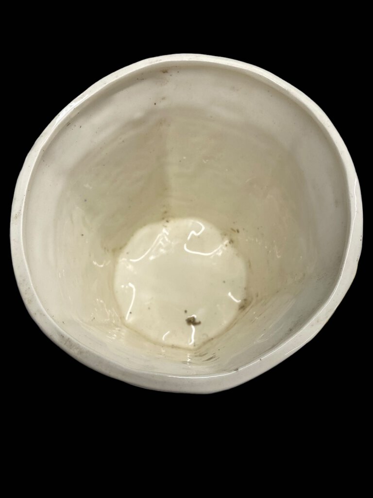 Vintage Ceramic Planter White Pottery Flower Pot 6 inches