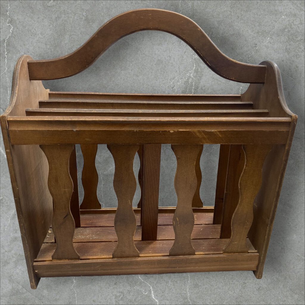 Wooden Magazine Rack 17" Tall 15.5" Wide