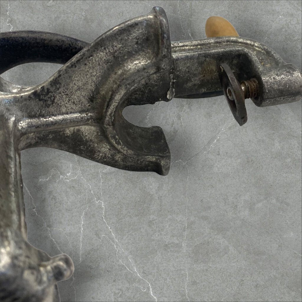 Vintage Keystone #50 Metal Meat Grinder Hand Crank Wood Handle