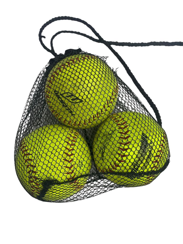 Worth Official League Softball 11'' YWCS 11 inches, .44 COR 375 COMP Neon Yellow Set of 3 balls plus cinch bag for travel/storage