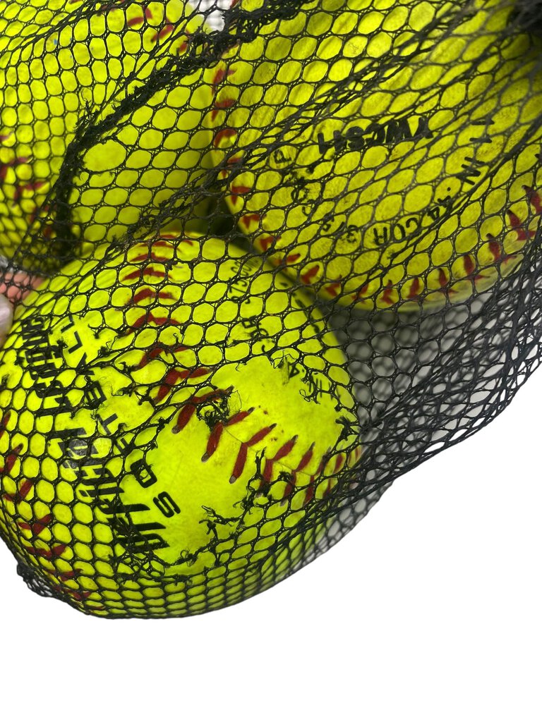 Worth Official League Softball 11'' YWCS 11 inches, .44 COR 375 COMP Neon Yellow Set of 3 balls plus cinch bag for travel/storage