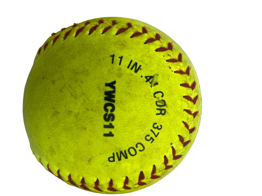 Worth Official League Softball 11'' YWCS 11 inches, .44 COR 375 COMP Neon Yellow Set of 3 balls plus cinch bag for travel/storage