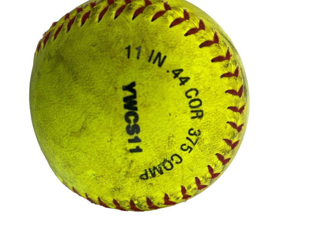 Worth Official League Softball 11'' YWCS 11 inches, .44 COR 375 COMP Neon Yellow Set of 3 balls plus cinch bag for travel/storage