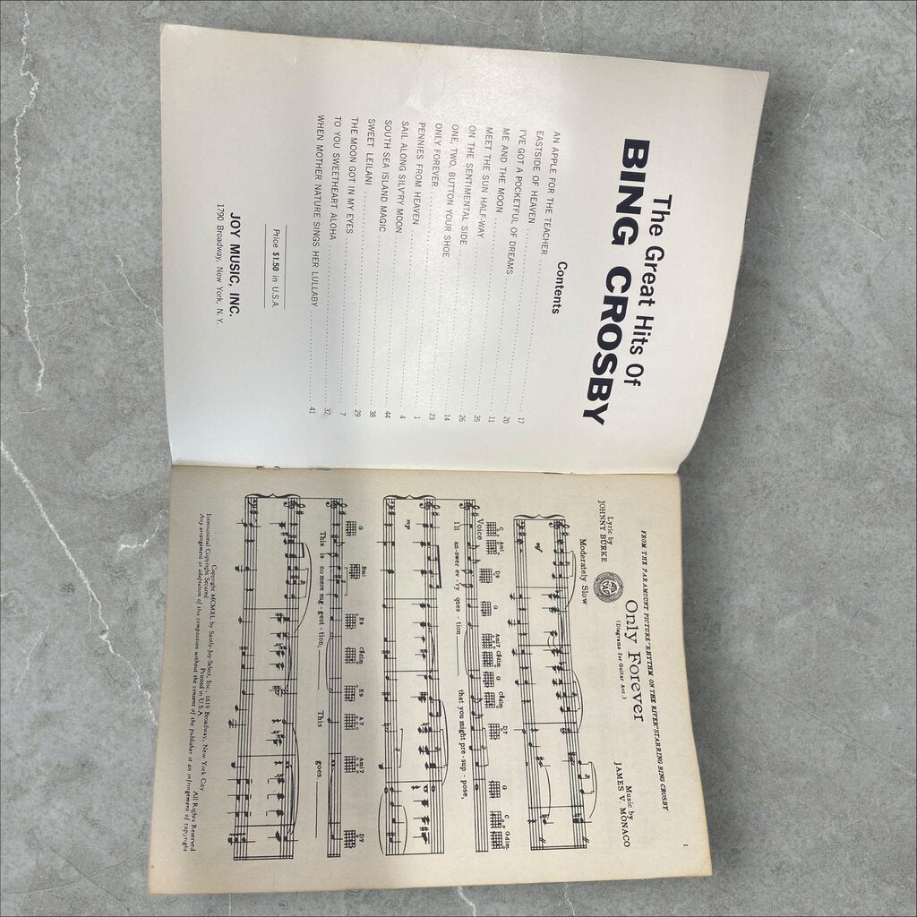 The Great Hits of Bing Crosby Words Music Guitar Chords