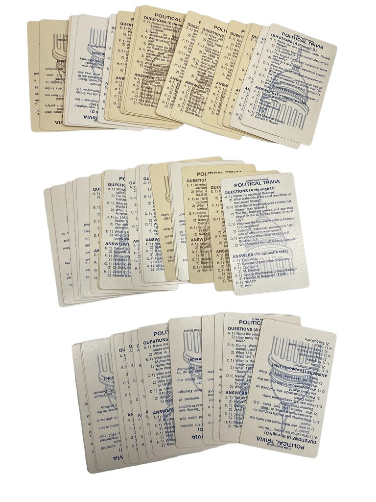 Series Six Political Trivia Card Game