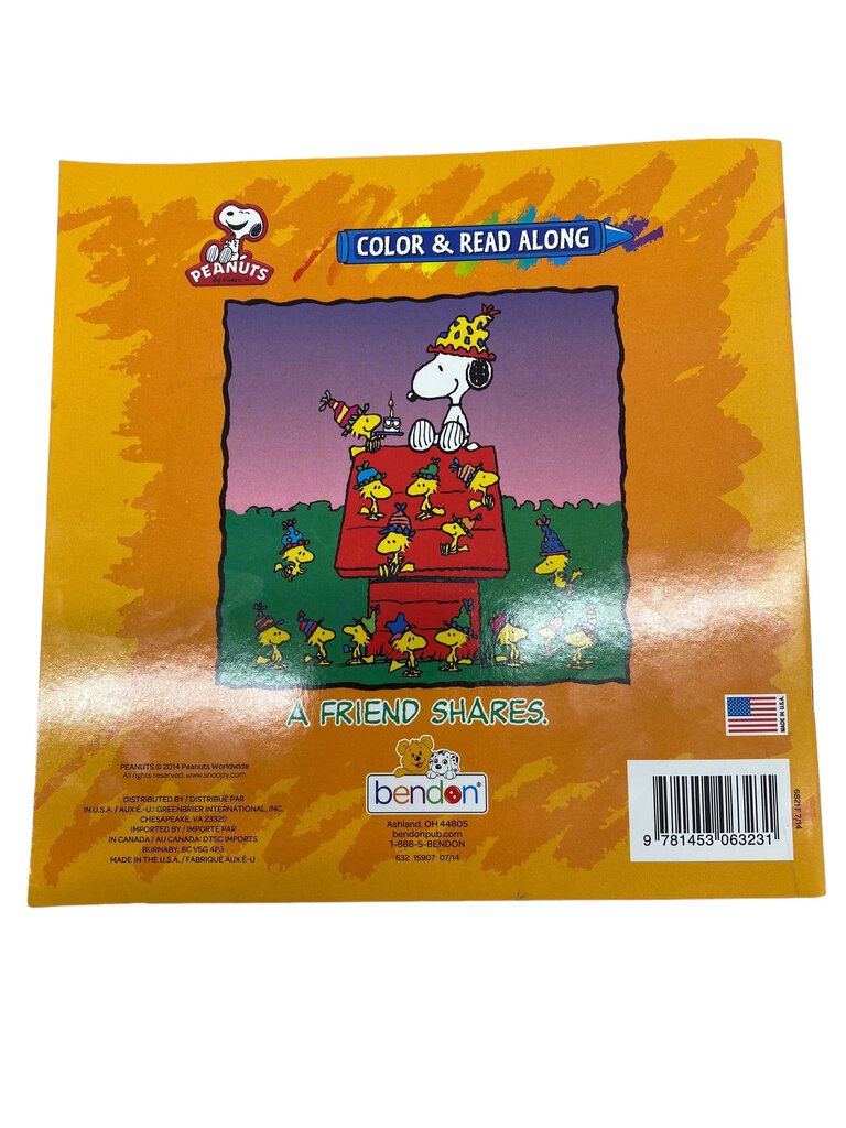 2014 Peanuts Color and Read Along A Friend Is.... Stickers Included