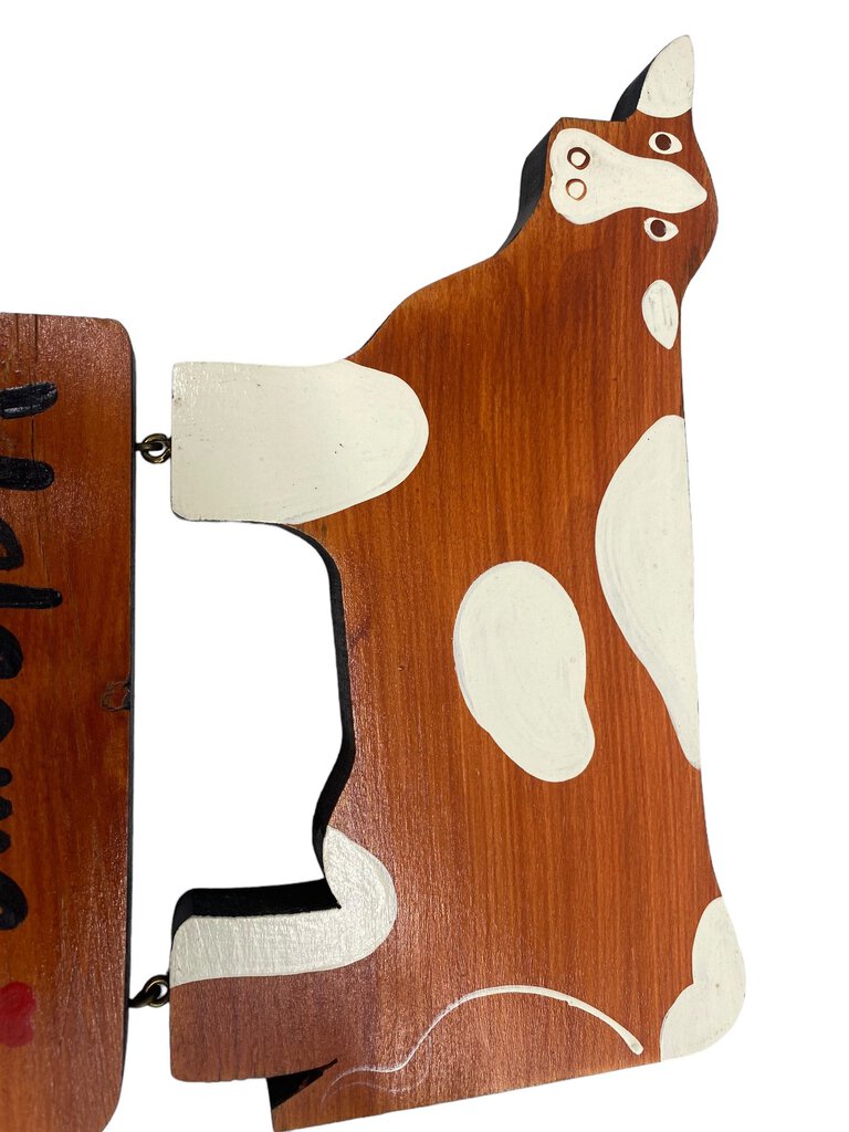 Handmade Welcome Wood Cow Sign Plaque Haning Door Outside