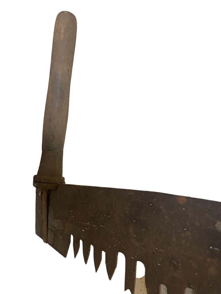 Antique Vintage Saw Blade Crosscut with Wood Handle