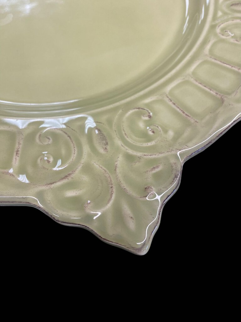 Vintage Sage Green Matceramica Serving Charger Plate
