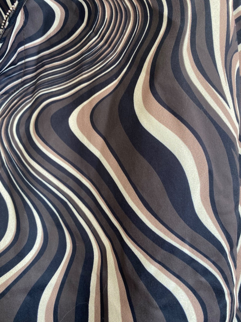Brown & Black Swirl Printed Flare Legged Pants sz Small Retro Looking