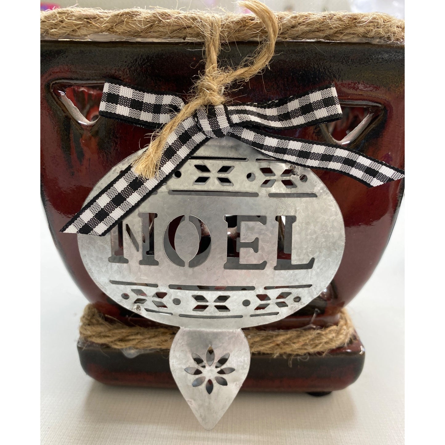 Christmas Ceramic Plant Candle Holder