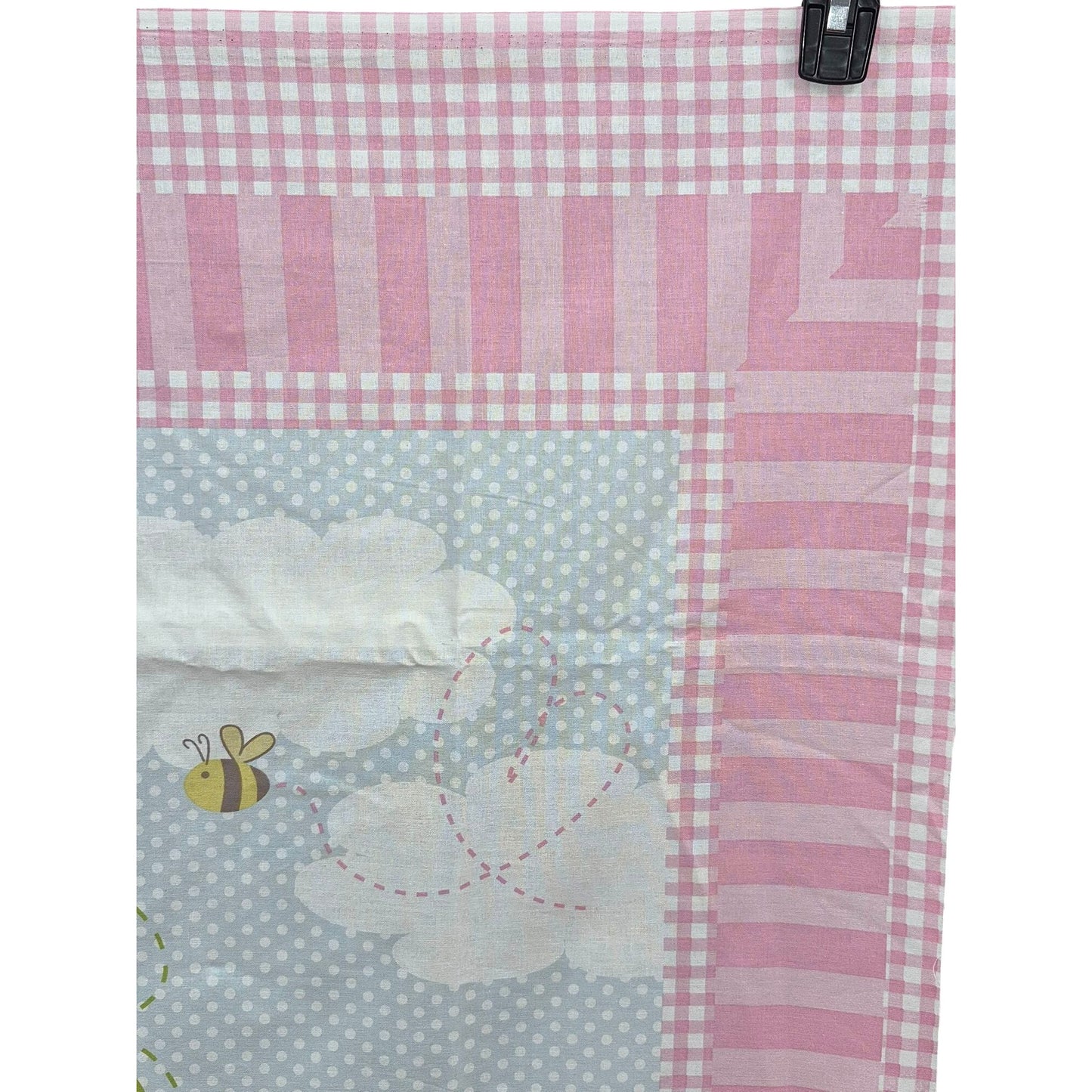 Children’s Fabric Panel Elephant Tree Girl Birds 44x35 Cotton Quilt Top