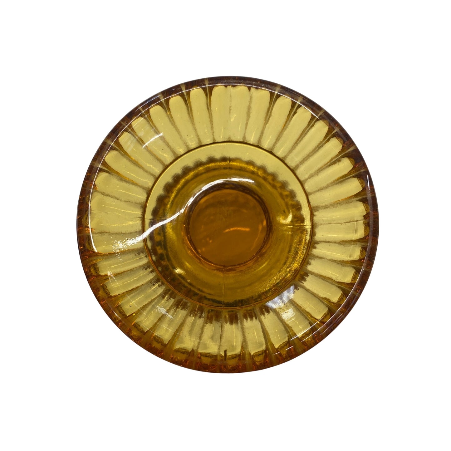 Antique Amber Glass Candy Dish With Lid Flower Pattern